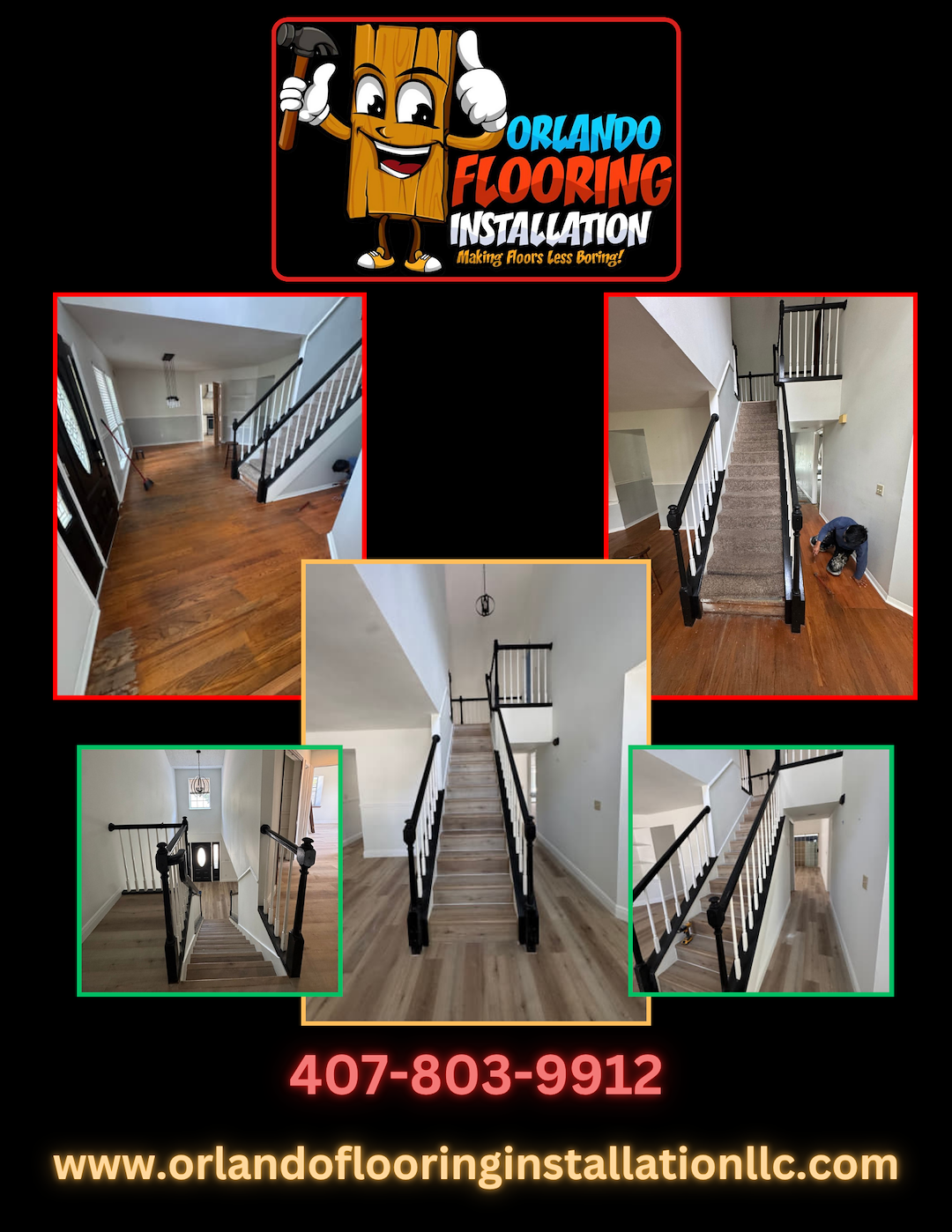 Full-Home LVP Flooring with Staircase Overhaul | Central, FL